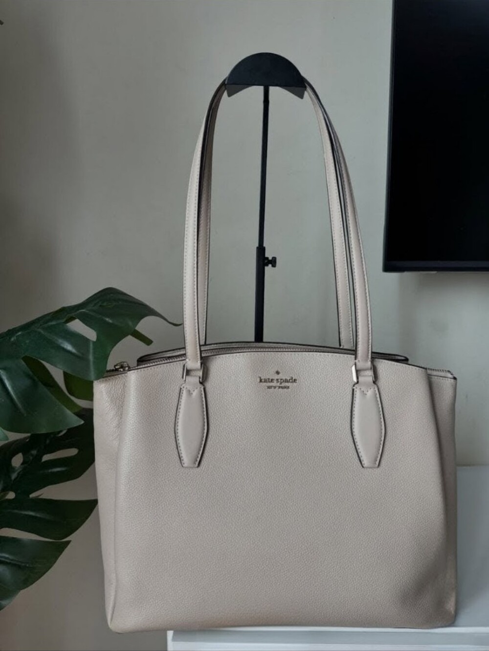 NWT Kate Spade Monet Large Triple Compartment Tote In Warm Beige